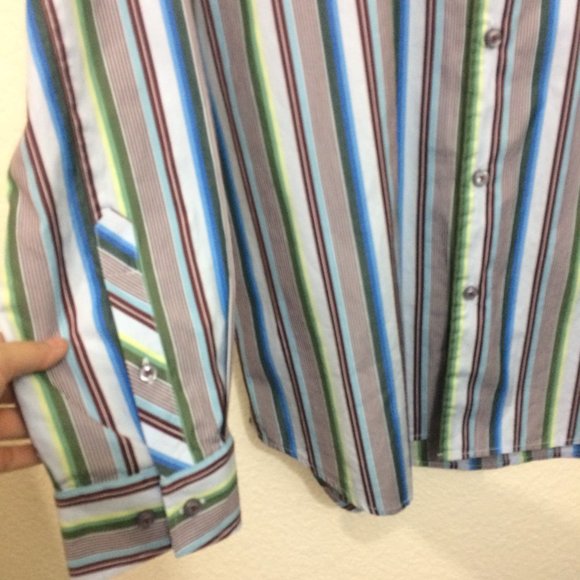 Tommy Bahama Mens Shirt Bravo Sunset Surf Stripes - Picture 13 of 16